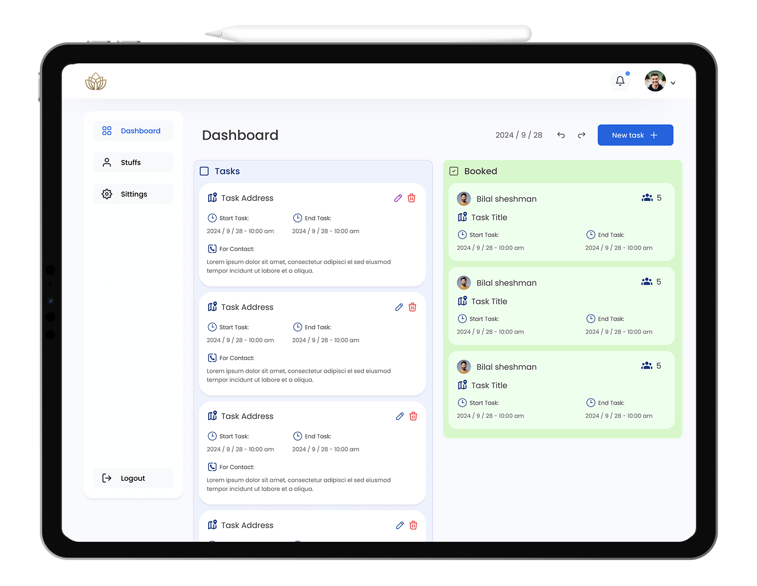 Product Screenshot on Tablet